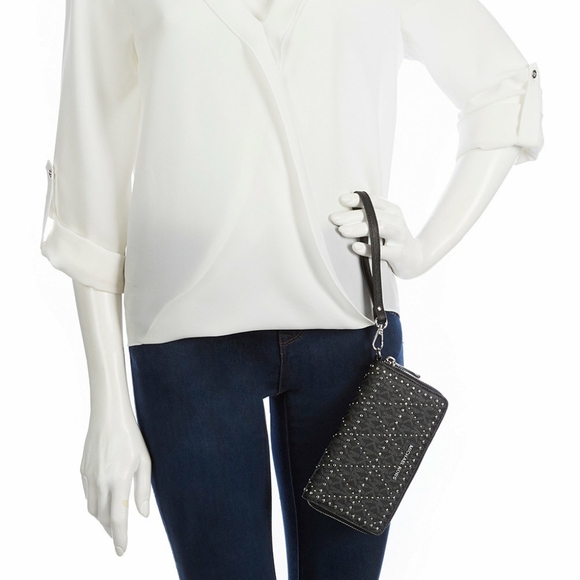 π MICHAEL KORS Studded MK Logo Wallet Wristlet - Picture 2 of 4